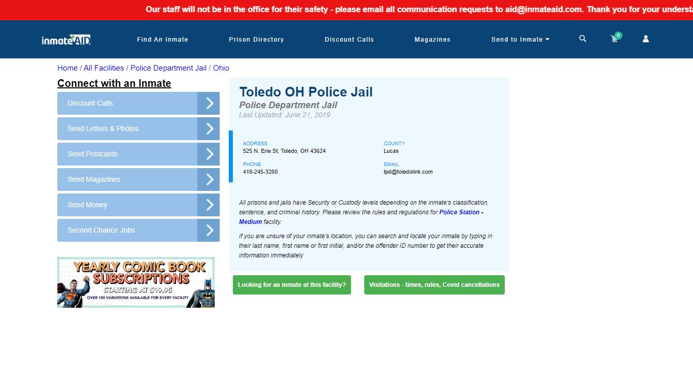Toledo OH Police Jail & Inmate Search - Toledo, OH